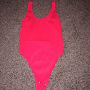 SUPER cute hot pink rubbed body suit